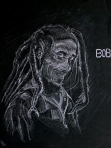 Bob Marley Chalk Sketch