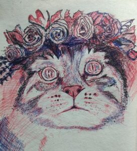 Cat Colour Sketch by Ankita Pisat