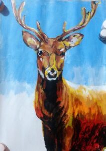 Deer Oil Painting by Ankita Pisat